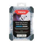 Timco | Mixed Tray - Set Screws Nuts Washers – A2 Stainless Steel | 199 Pieces