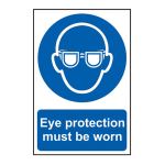 Eye protection must be worn 200x300mm
