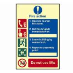 Fire action procedure Photoluminescent 200x300mm