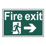 Fire exit running man arrow right 300x200mm