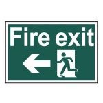 Fire exit - running  man arrow left - 300 x 200mm