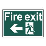 Fire Exit Running Man Arrow Left 300 x 200mm