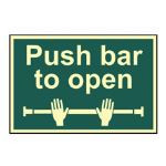 Push bar to open  - 300 x 200mm Photoluminescent
