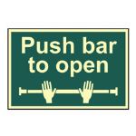 Push bar to open 300x200mm Photoluminescent