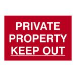 Private property Keep out 300x200mm