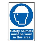 Safety helmets must be worn in this area - 400 x 600mm