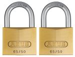 Abus 65/50 Brass Padlock Twin Pack