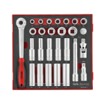 TengTools Socket Set 1/2 inch Drive 27 Pieces