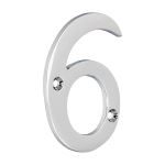 Door Numeral 6 - Polished Chrome