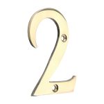 Door Numeral 2 - Polished Brass