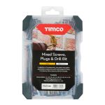 Timco | Mixed Tray - Screws Plug & Drill Bit - Yellow | 91 Pieces