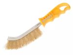 Faithfull Wire Scratch Brush | Brass | Yellow Handle | FAIWBHANDB