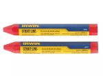 Irwin Strait-line Red Crayons | Pack of 2 | STL666012