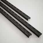 Rothley | Twinslot Shelving Upright | Black | 1600mm