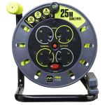 Masterplug Pro-XT | 25 Metres | Open Reel | 4 Sockets | 240V | OMU25134SLPX