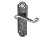 Antique Turnberry Suite Latch Lever on Plate  | Pewter