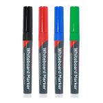 Timco Whiteboard Markers Fine Tip Mixed Colours 4 Pack