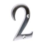 Door Numeral 2 - Satin Chrome