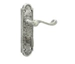 Antique Turnberry Suite Lever on Bathroom Plate | Pewter