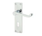 Victorian Scroll Lever on Lock Plate | Polished Chrome