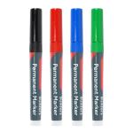 Timco | Builders Permanent Markers - Fine Tip - Mixed Colours | 4 Pack