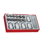 TengTools Stud Extractor Set 3/8 & 1/2 Drive 18 Piece