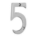Door Numeral 5 - Polished Chrome