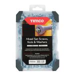 Timco Mixed Tray Set Screws Nuts Washers ZINC 199 Pieces