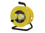 Faithfull Open Drum Cable Reel 110V 16A 2 Socket 25mtr