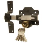 Long Throw Lock Double Locking 50mm Black/Stainless Steel