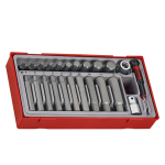 TengTools Socket Set 1/2 inch drive Hex Bit 23pcs