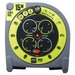 Masterplug Pro-XT | 15 Metres | Closed Reel | 4 Sockets | 240V | HMU15134SLPX