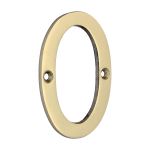 Door Numeral 0 - Polished Brass