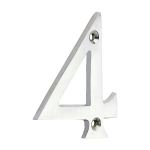 Door Numeral 4 - Satin Chrome