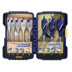 Blue Groove Auger & Flat Drill Bit Set | 8 piece