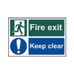 Fire exit Keep clear 300x200mm