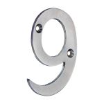 Door numeral 9 - Satin Chrome