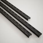Rothley Twinslot Shelving Upright Black 1980mm