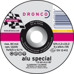 Dronco 115MM x 1.2MM x 22.23 Alu Cutting Disc | 4 1/2" | 1111150100
