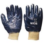 Scan Nitrile Knitwrist Heavy Duty Gloves L