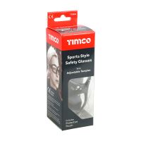 Timco | Sports Style Safety Glasses - With Adjustable Temples - Clear