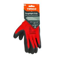 Timco Toughlight Grip Gloves Sandy Latex Coated Polyester