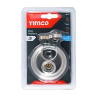 Timco A2 Stainless Disc Padlock 70mm