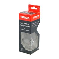 Timco | Sports Style Safety Glasses - With Foam Dust Guard - Clear