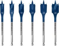 Bosch | EXPERT self Cut Speed Spade Drill Bit Set 14/16/18/20/22/24 mm 6-pc
