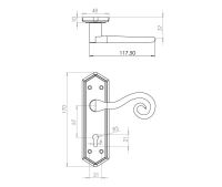 Antique Royal Suite Lever on Plate | Pewter