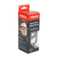 Timco | Sports Style Safety Glasses - With Foam Dust Guard - Clear