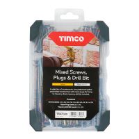 Timco Mixed Tray Screws Plug & Drill Bit Yellow 91 Pieces