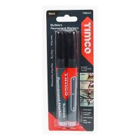 Timco | Builders Permanent Markers - Chisel & Fine Tip - Black | 2 Pack