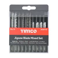 Timco Mixed Jigsaw Set High Carbon Steel & HSS Blades 20 Pcs